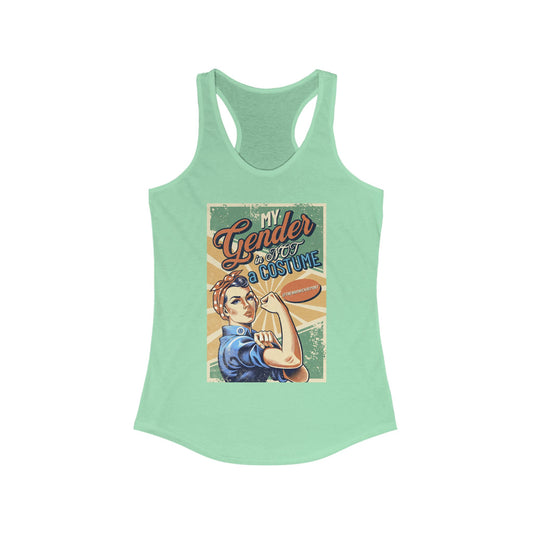 my gender is not a costume rosie women's tank top
