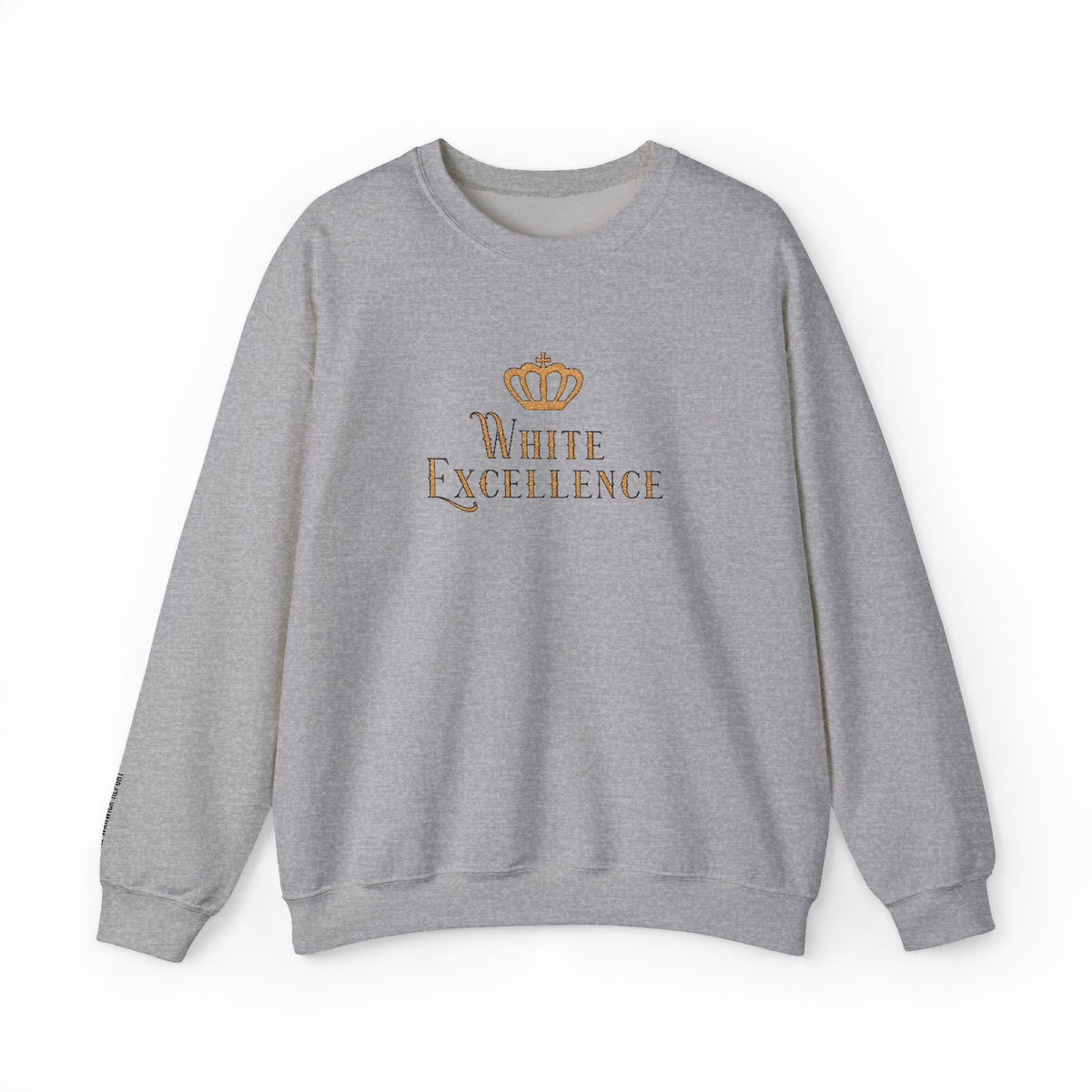 White Excellence Embroidered Crewneck