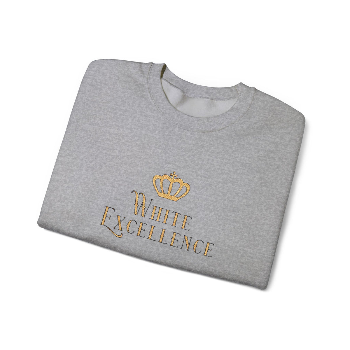 White Excellence Embroidered Crewneck