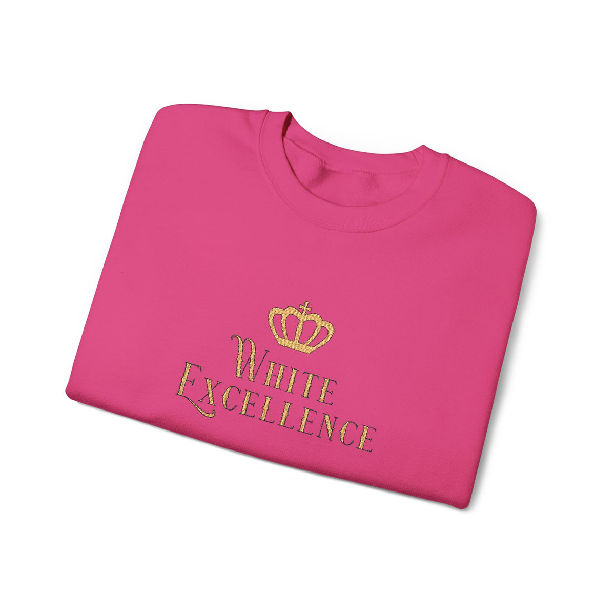 White Excellence Embroidered Crewneck