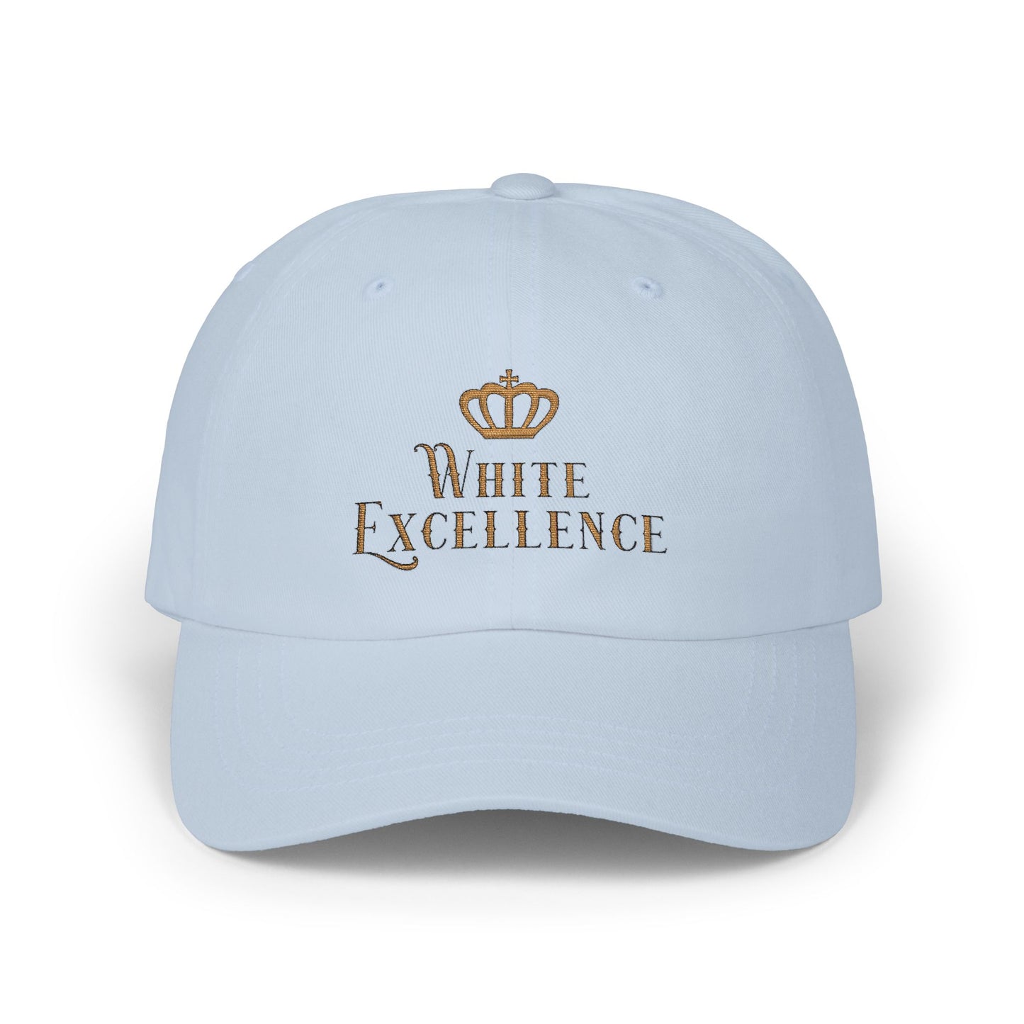 White Excellence Embroidered Baseball Cap