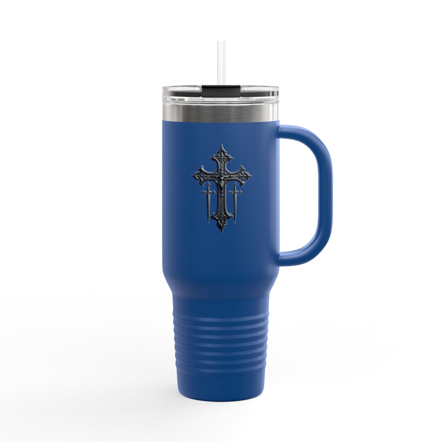 Cross and swords insulated travel mug