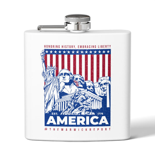 Mount Rushmore stainless steel flask