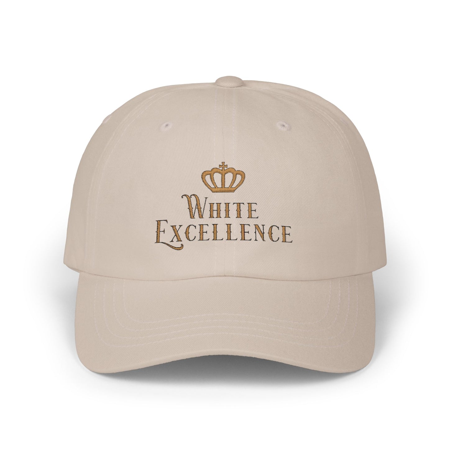 White Excellence Embroidered Baseball Cap